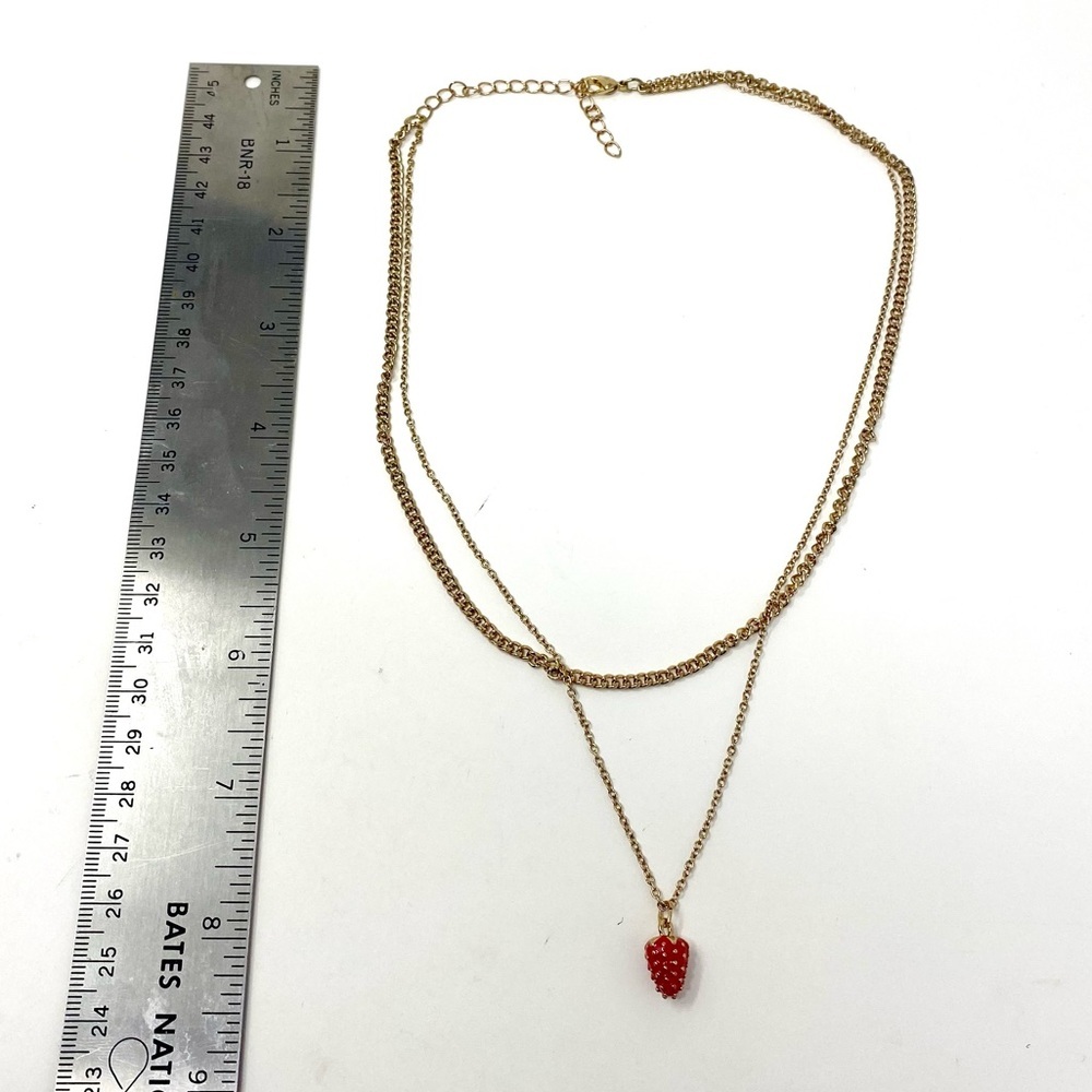 New Free People Strawberry Fields Layered Necklace Gold - Picture 5 of 5